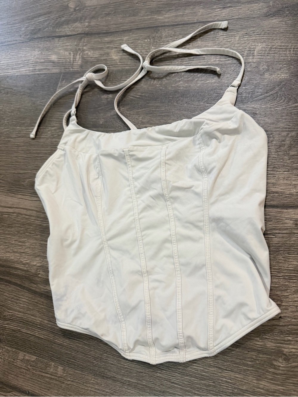 Gilly Hicks White Halter Corset Tank Top